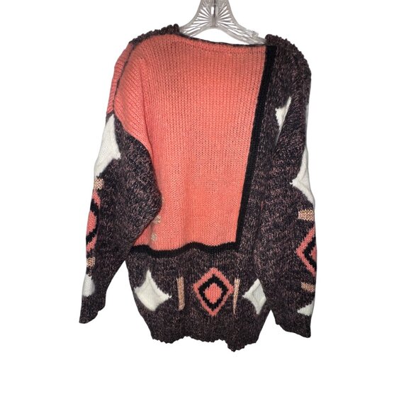 Vintage Sweater Plus Size 2X V-Neck Cozy Cosby Eighties Luxury Funky Hip Hop Y2K - Picture 3 of 8